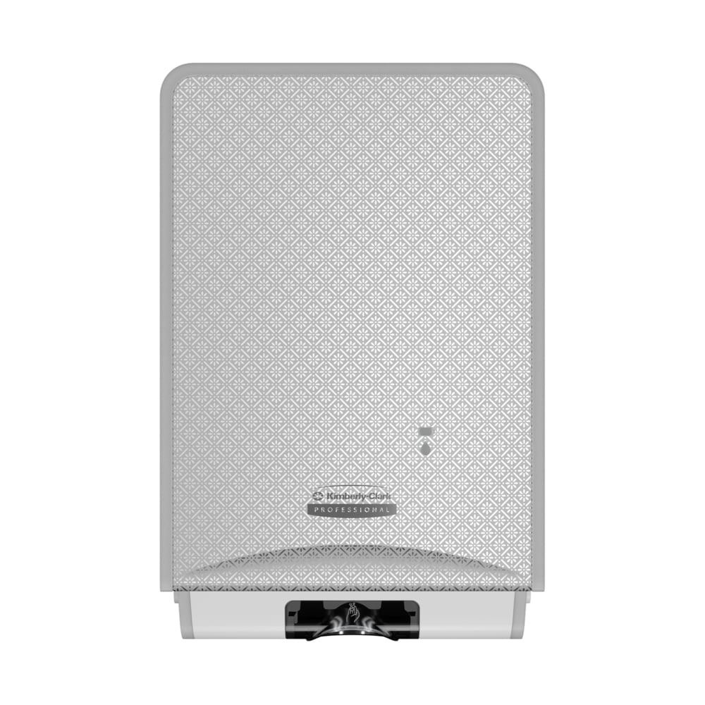 Elektronický dávkovač péče o pokožku Kimberly-Clark Professional™ Icon™ (1,2 l, Silver Mosaic) od Kimberly-Clark GmbH nabízí bezdotykové dávkování, strukturovaný povrch, viditelný výdejní otvor a vpředu logo a kontrolku.