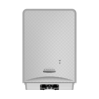 Elektronický dávkovač péče o pokožku Kimberly-Clark Professional™ Icon™ (1,2 l, Silver Mosaic) od Kimberly-Clark GmbH nabízí bezdotykové dávkování, strukturovaný povrch, viditelný výdejní otvor a vpředu logo a kontrolku.