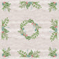 Die Dunicel-Mitteldecke 84x84cm Winter Greenery von Duni GmbH zeigt grüne Blätterkränze mit roten Beeren auf einem hellen holzstrukturierten Hintergrund, ideal als umweltfreundliche Tischdecke für winterliche Zusammenkünfte. Die Packung enthält 20 Stück.