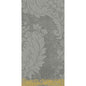 Die Zellt.-Serv.40x40 3lg 1/8 Royal gran.grey Papierservietten (250er Pack) der Duni GmbH sind mit einem kunstvollen grauen Blumen- und Blattmuster und einem gelben Punktrand versehen und verleihen jedem gedeckten Tisch Eleganz.