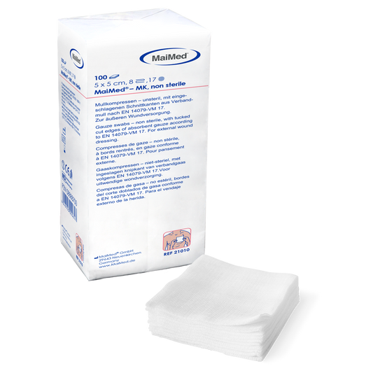 MaiMed-MK-nesterilní gázové obklady 100 kusů/papírový sáček