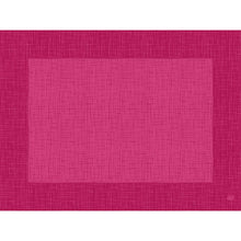 Die Bio-Dunicel-Sets 30x40 Linnea fuchsia der Duni GmbH sind hochwertige, rechteckige Tischsets in mittel- und dunkelrosa mit Kreuzschraffurmuster - perfekt für die Kombination mit biologisch abbaubaren Servietten für eine umweltfreundliche, geometrische Tischgestaltung.