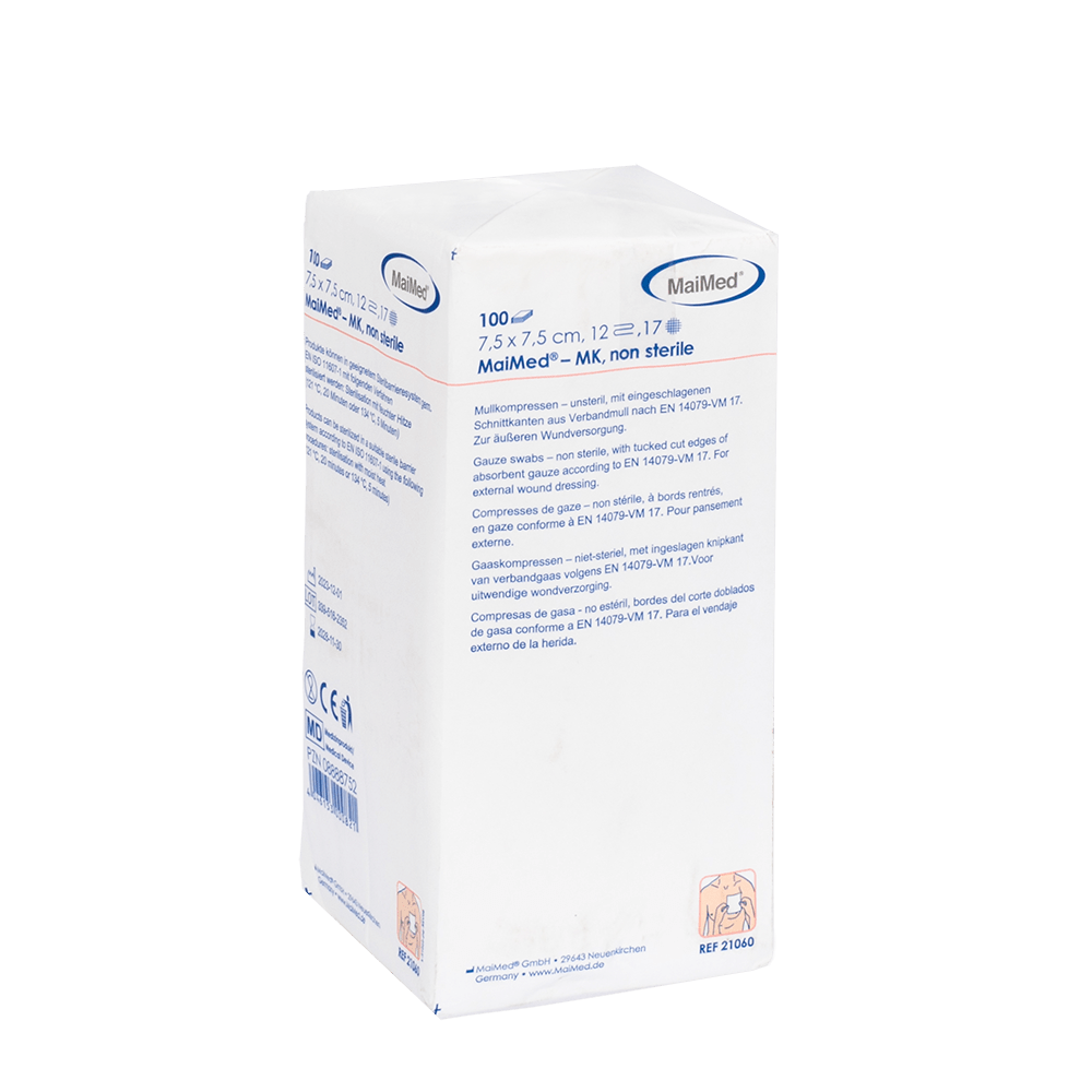 MaiMed-MK-nesterilní gázové obklady 100 kusů/papírový sáček