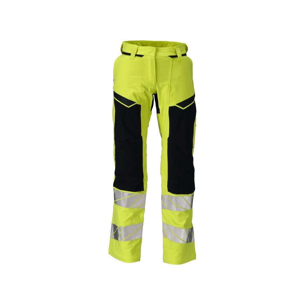 Kalhoty, dámské, DIAMOND, kapsy na kolena, strečové kalhoty Multisafe, hi-vis žlutá/černo-modrá