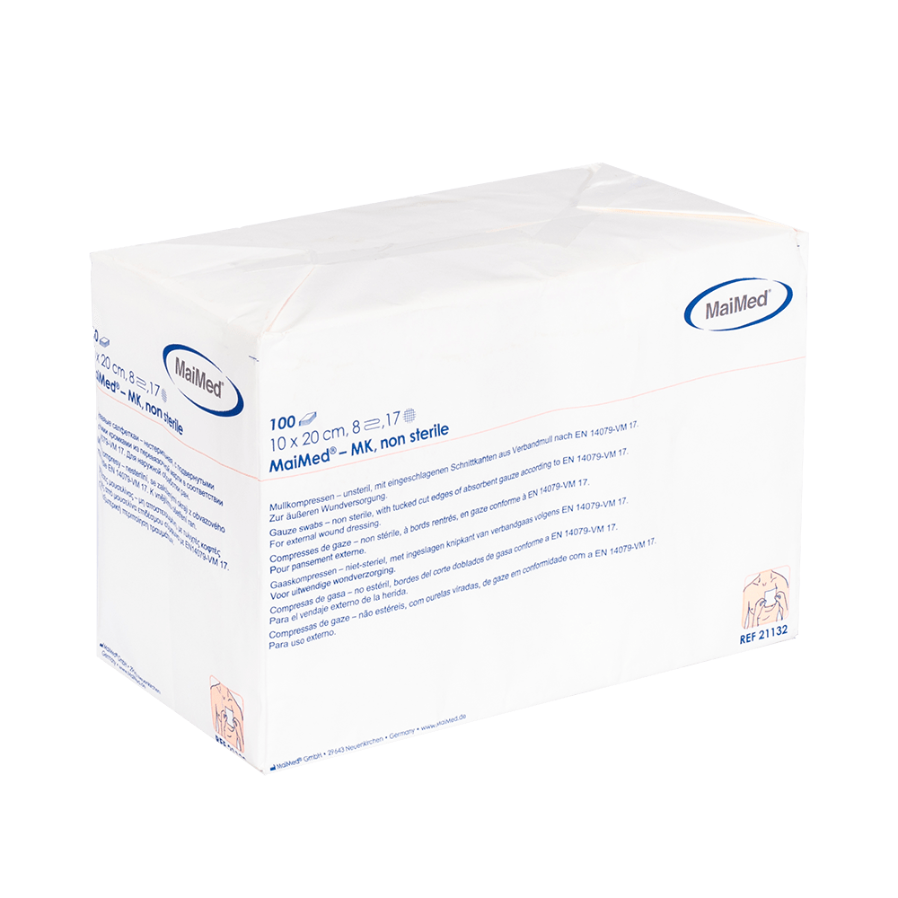 MaiMed-MK-nesterilní gázové obklady 100 kusů/papírový sáček
