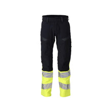 Kalhoty, kolenní kapsy, ULTIMATE STRETCH kalhoty Multisafe, černá modrá/hi-vis žlutá