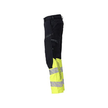 Kalhoty, kolenní kapsy, ULTIMATE STRETCH kalhoty Multisafe, černá modrá/hi-vis žlutá