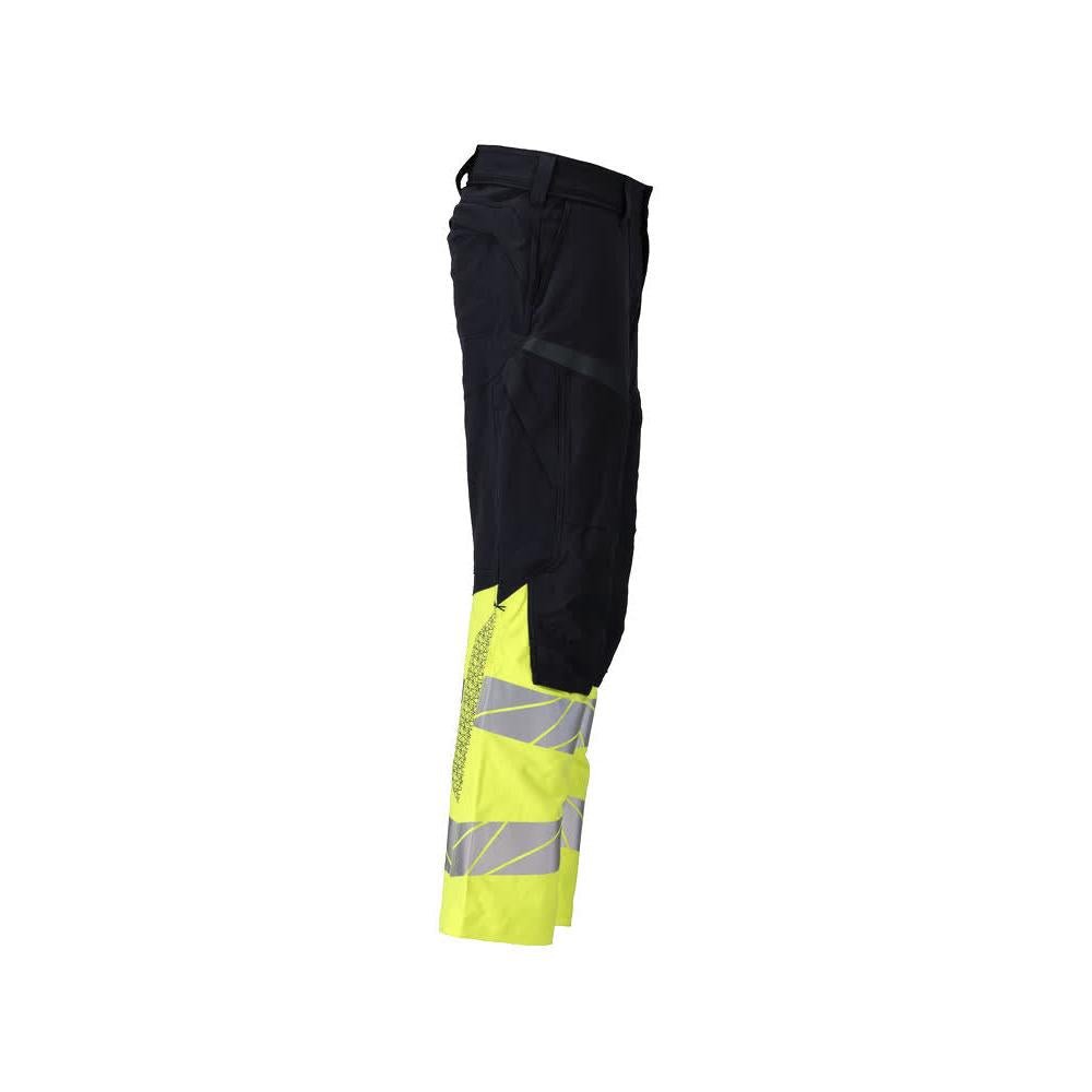 Kalhoty, kolenní kapsy, ULTIMATE STRETCH kalhoty Multisafe, černá modrá/hi-vis žlutá