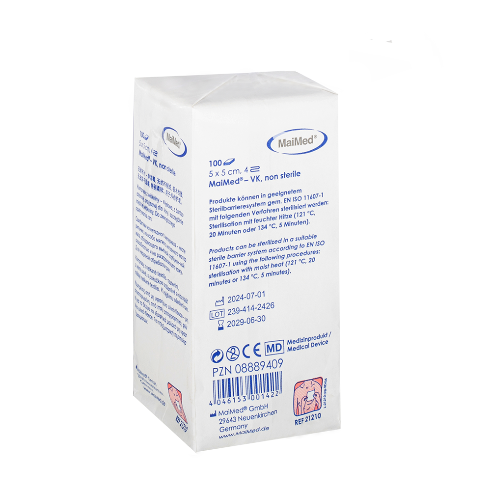 MaiMed-VK nesterilní fleecové obklady 100 kusů/papírový sáček