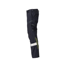Kalhoty, kolenní kapsy, ULTIMATE STRETCH kalhoty Multisafe, černá modrá/hi-vis žlutá
