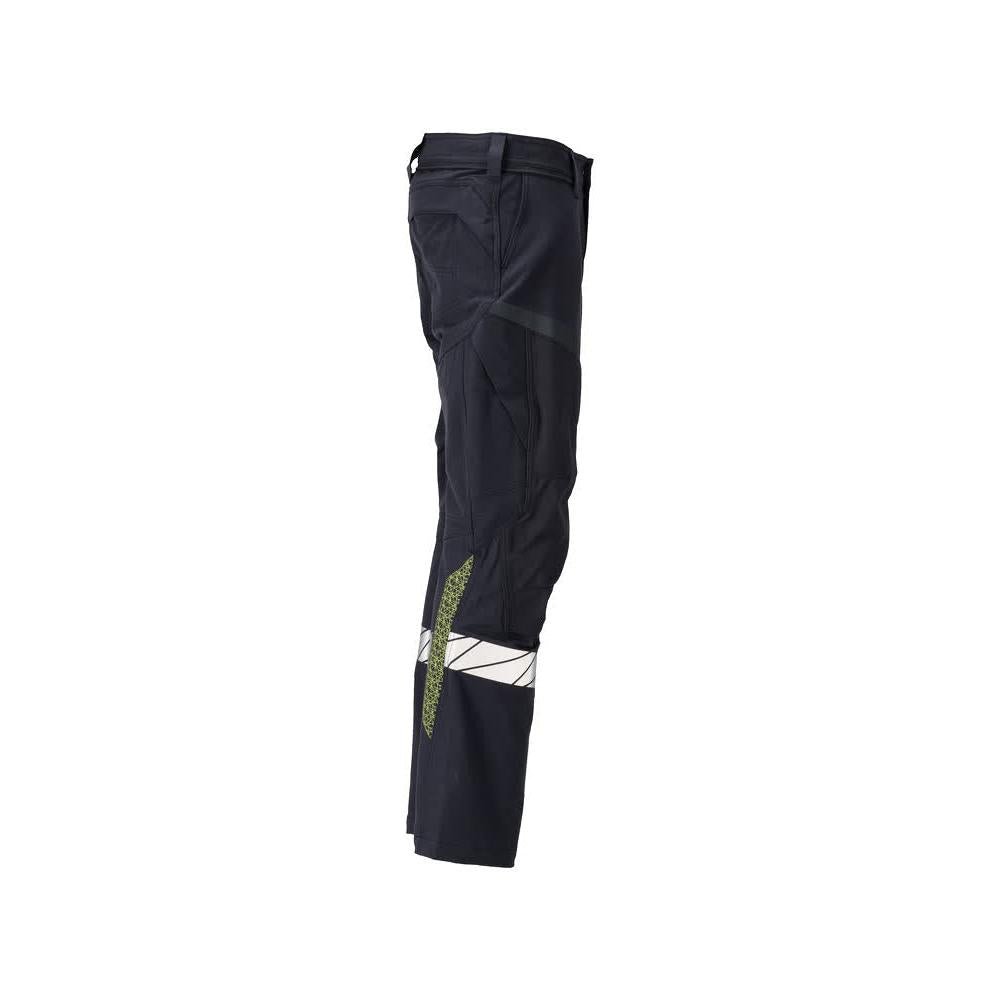 Kalhoty, kolenní kapsy, ULTIMATE STRETCH kalhoty Multisafe, černá modrá/hi-vis žlutá