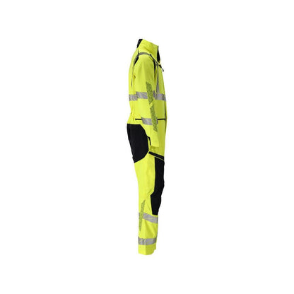 Celkově, kapsy na kolenou, strečové vsadky kombinace Multisafe, hi-vis žlutá/černo-modrá