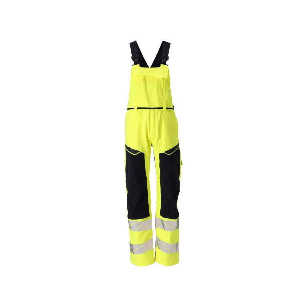Montérky, kolenní kapsy, strečové vložky Montérky Multisafe, hi-vis žlutá/černo-modrá