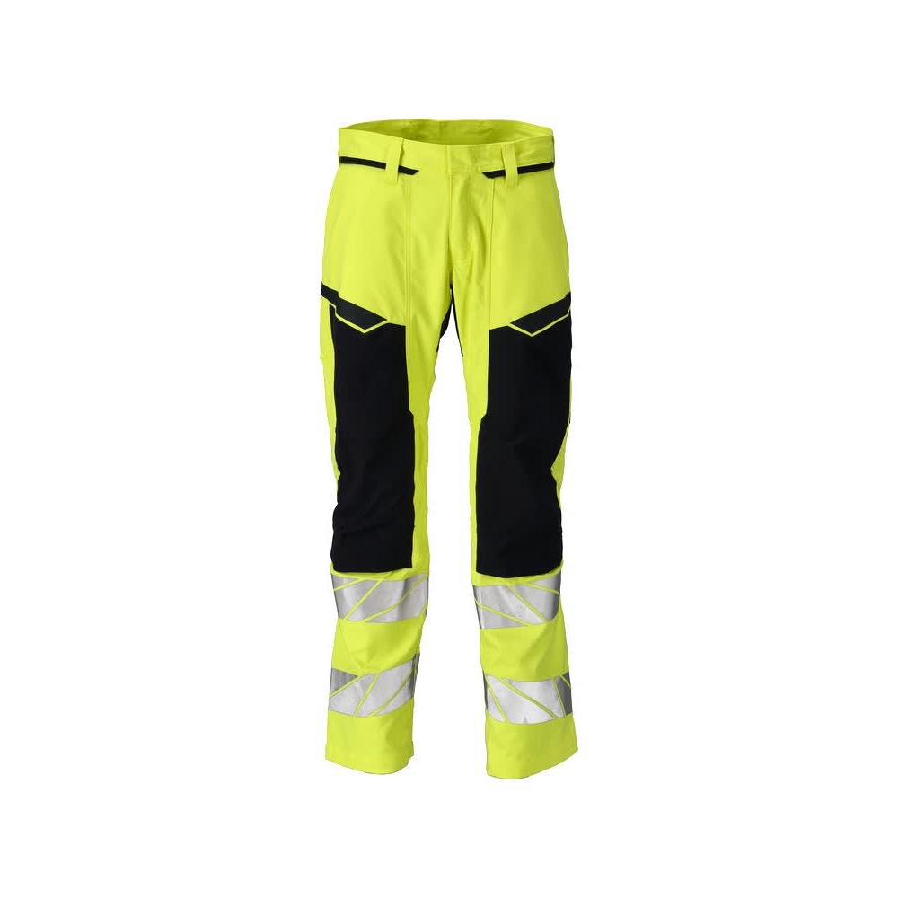 Kalhoty s kapsami na kolenou, strečové vsadky Kalhoty Multisafe, hivis žlutá/černo-modrá