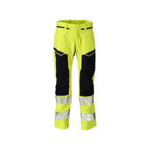 Kalhoty s kapsami na kolenou, strečové vsadky Kalhoty Multisafe, hivis žlutá/černo-modrá