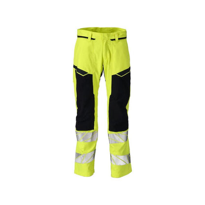 Kalhoty s kapsami na kolenou, strečové vsadky Kalhoty Multisafe, hivis žlutá/černo-modrá