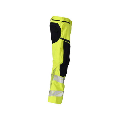 Kalhoty s kapsami na kolenou, strečové vsadky Kalhoty Multisafe, hivis žlutá/černo-modrá