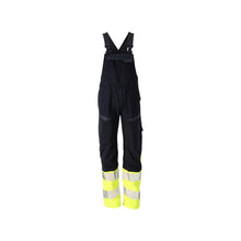Dungarey, kapsy na kolenou, strečové vložky Montérky Multisafe, černá modrá/hi-vis žlutá