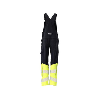 Dungarey, kapsy na kolenou, strečové vložky Montérky Multisafe, černá modrá/hi-vis žlutá