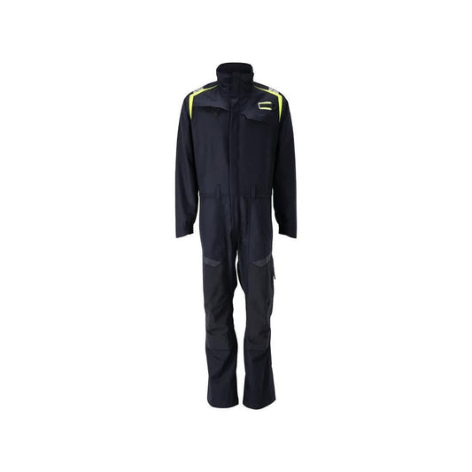Celkově, kapsy na kolenou, strečové vsadky kombinace Multisafe, černá modrá/hi-vis žlutá