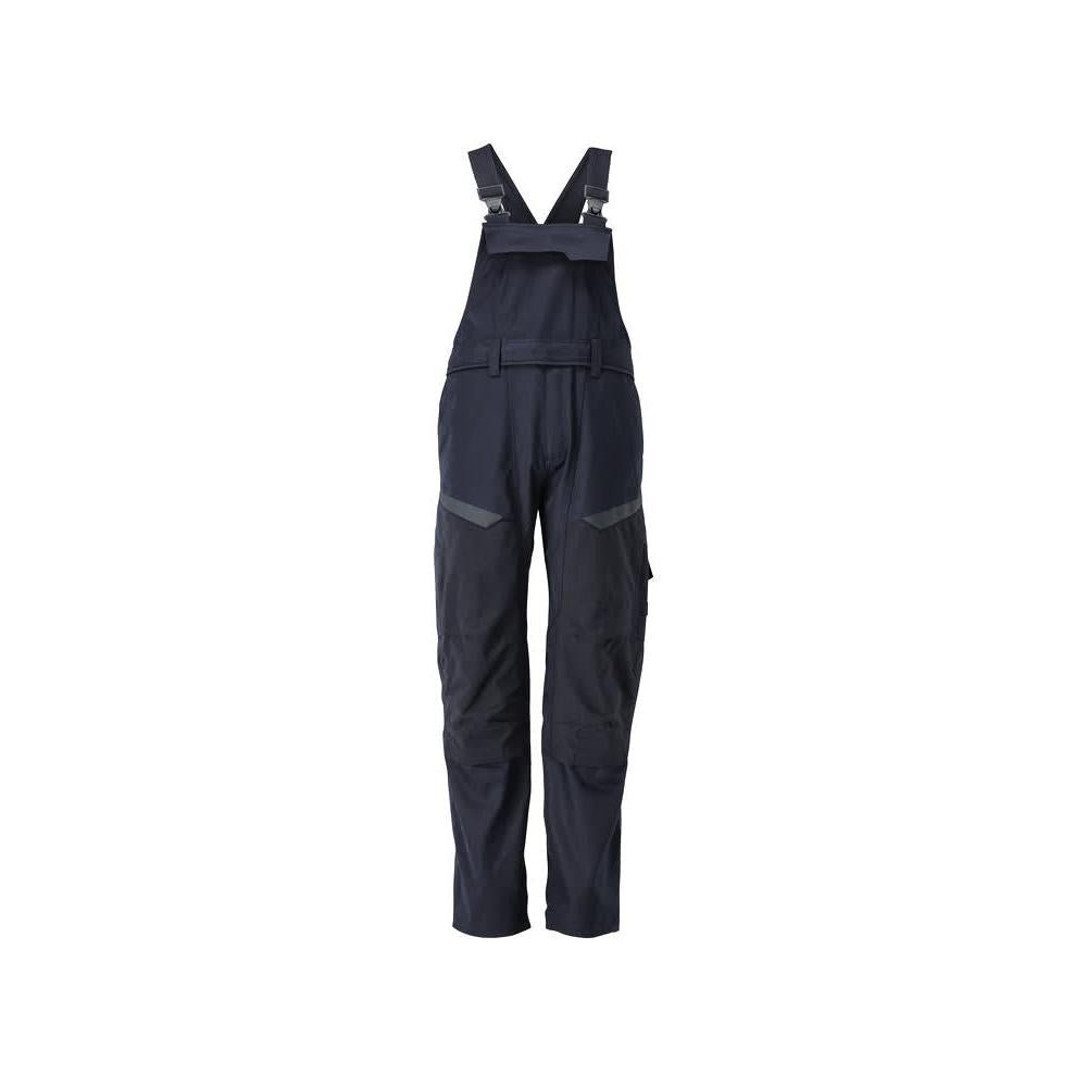 Dungarey, kapsy na kolenou, strečové vložky Montérky Multisafe, černá modrá/hi-vis žlutá