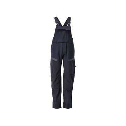 Dungarey, kapsy na kolenou, strečové vložky Montérky Multisafe, černá modrá/hi-vis žlutá