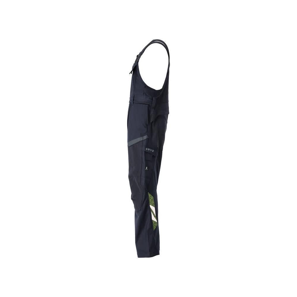 Dungarey, kapsy na kolenou, strečové vložky Montérky Multisafe, černá modrá/hi-vis žlutá
