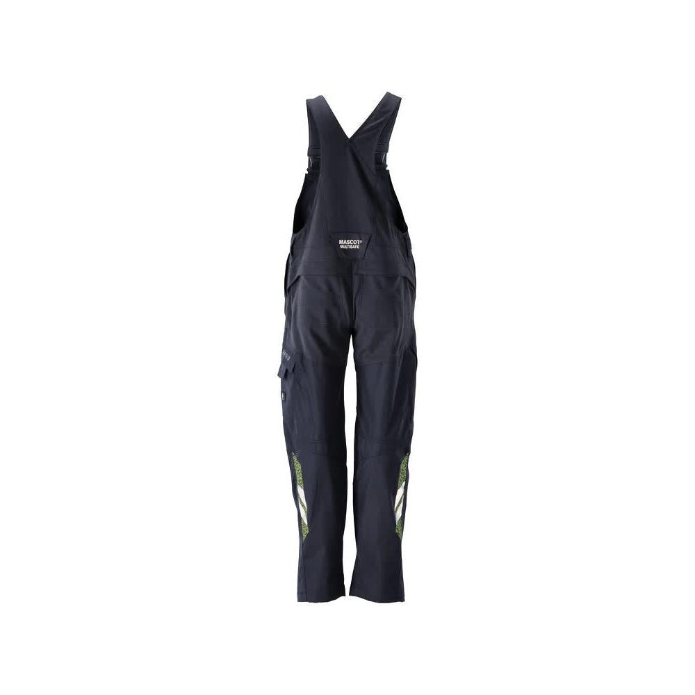 Dungarey, kapsy na kolenou, strečové vložky Montérky Multisafe, černá modrá/hi-vis žlutá