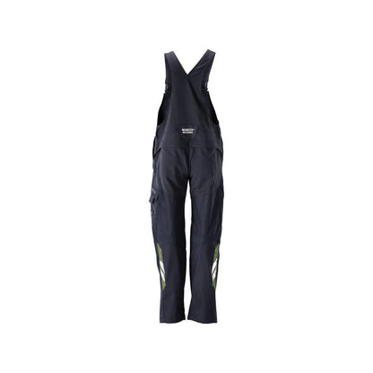 Dungarey, kapsy na kolenou, strečové vložky Montérky Multisafe, černá modrá/hi-vis žlutá
