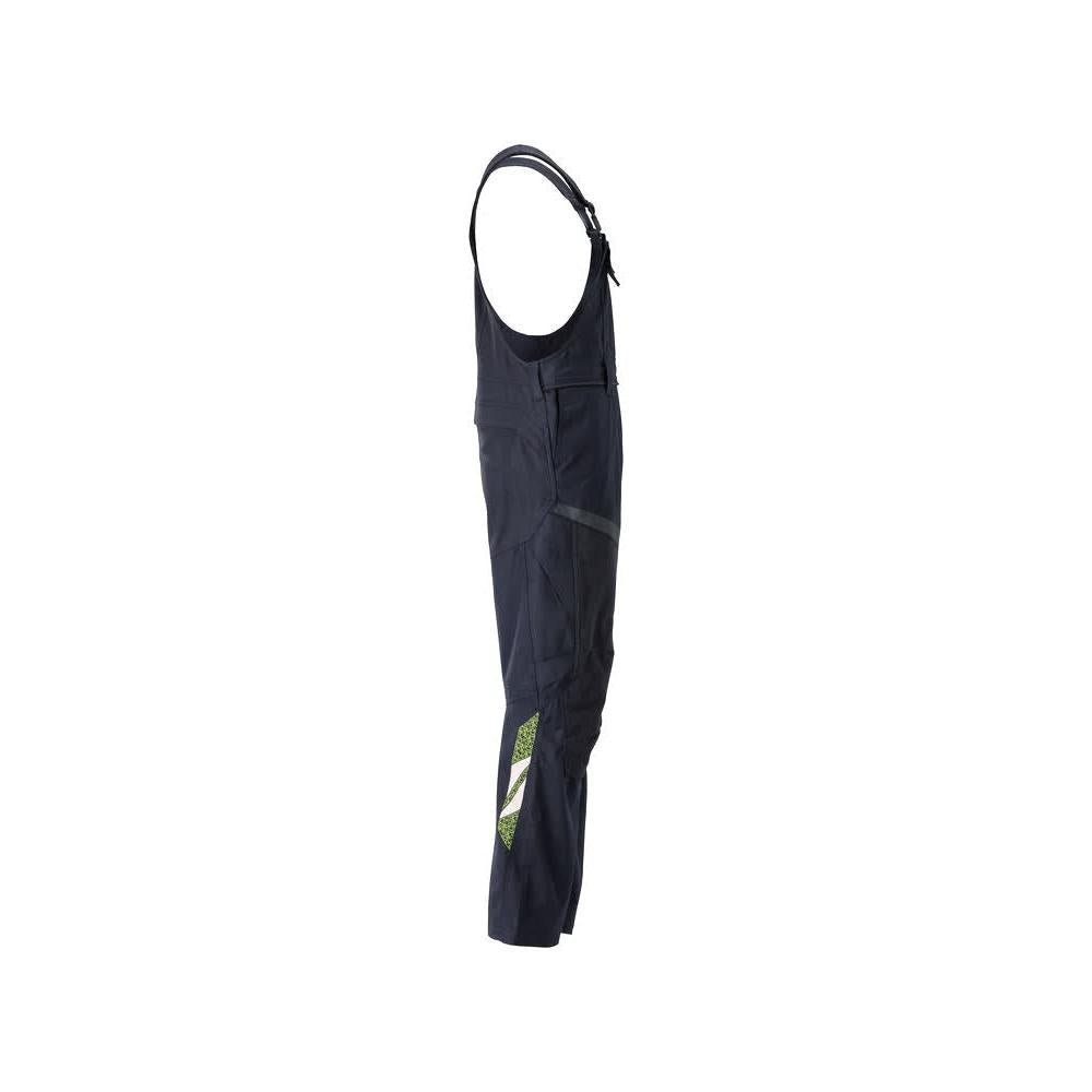 Dungarey, kapsy na kolenou, strečové vložky Montérky Multisafe, černá modrá/hi-vis žlutá