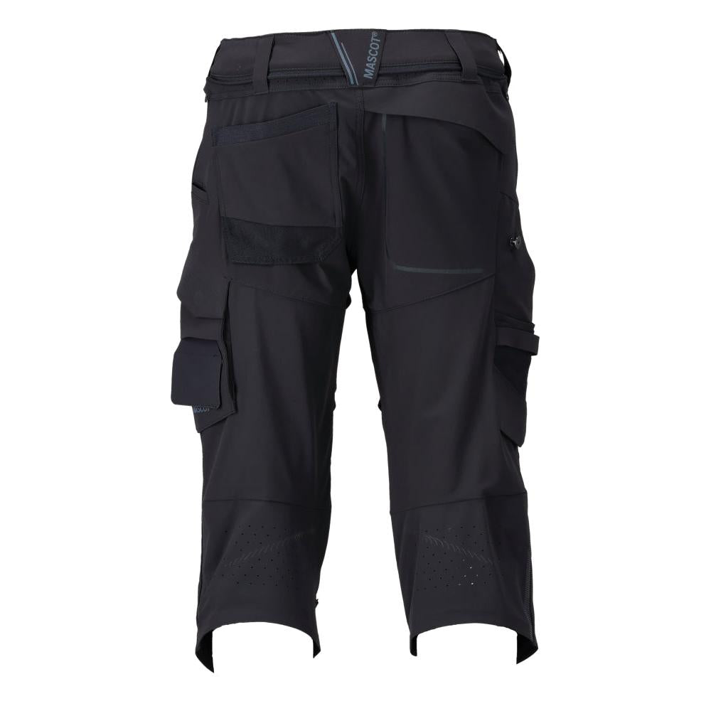 Tříčtvrteční kalhoty, podkolenky, strečové tříčtvrteční kalhoty řemeslník, černo-modré