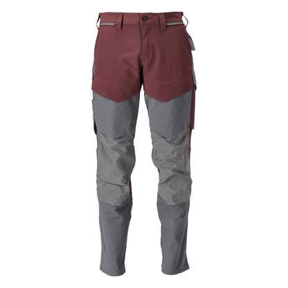 Kalhoty s kapsami na kolenou, kalhoty ULTIMATE STRETCH, bordeaux/antracitově šedá