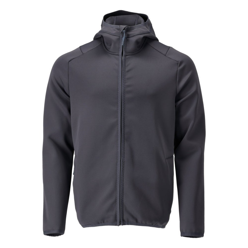 Fleece svetr, kapuce, mikrofleecová bunda na zip, černo-modrá