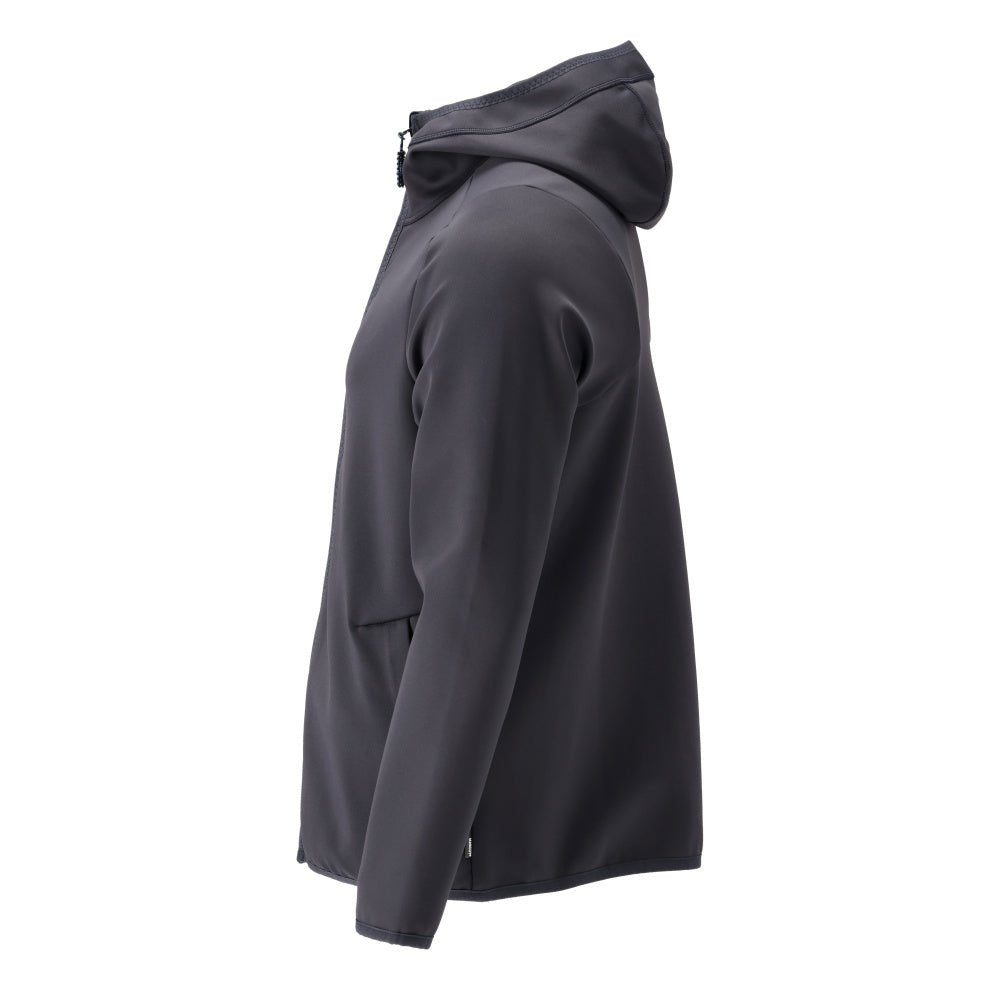 Fleece svetr, kapuce, mikrofleecová bunda na zip, černo-modrá