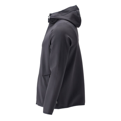 Fleece svetr, kapuce, mikrofleecová bunda na zip, černo-modrá