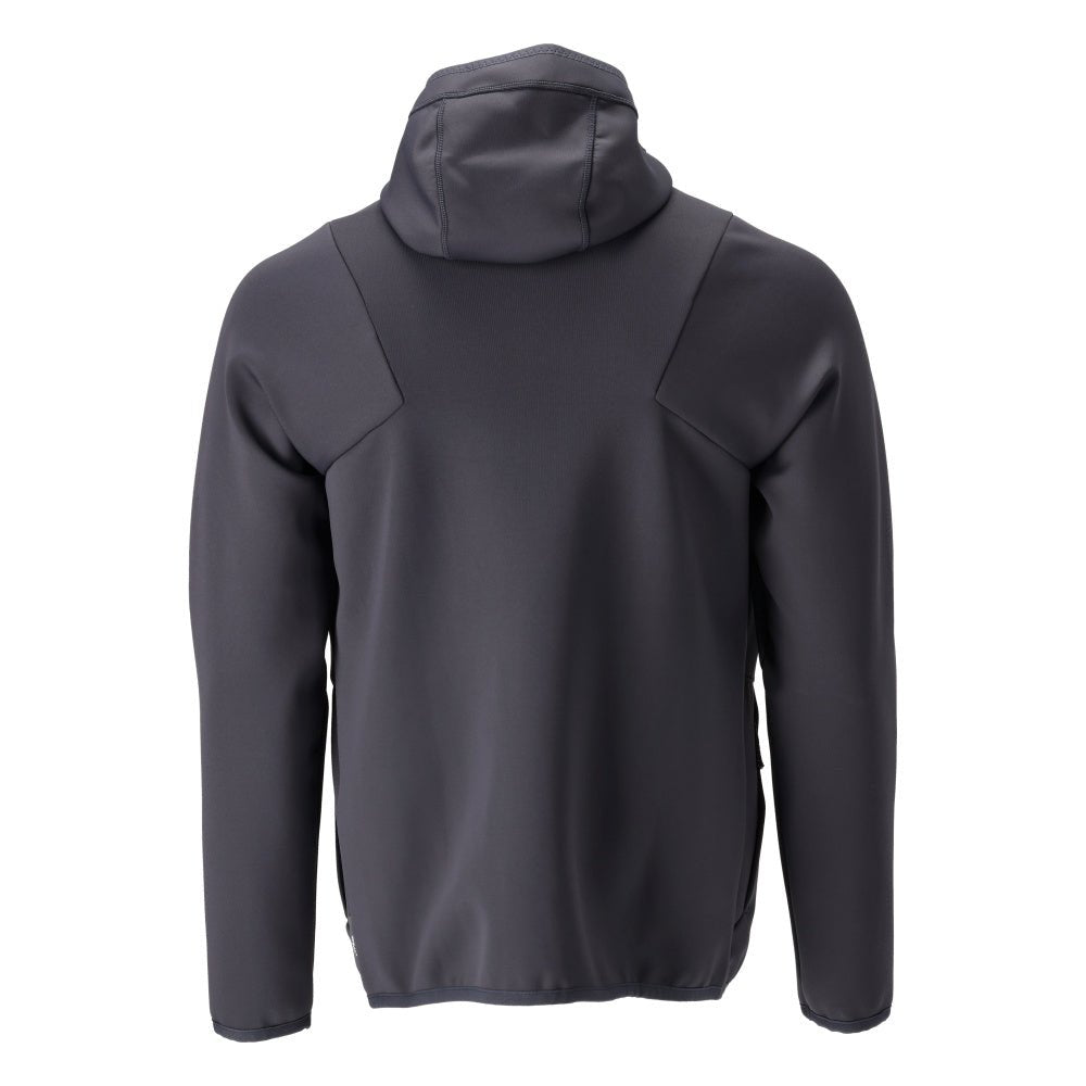 Fleece svetr, kapuce, mikrofleecová bunda na zip, černo-modrá