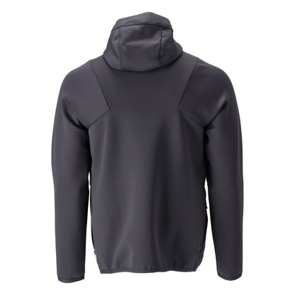 Fleece svetr, kapuce, mikrofleecová bunda na zip, černo-modrá
