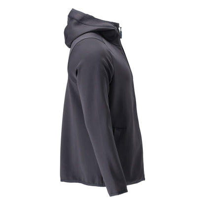 Fleece svetr, kapuce, mikrofleecová bunda na zip, černo-modrá