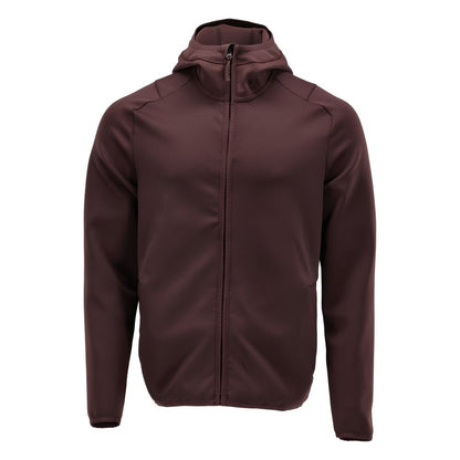 Fleece svetr, kapuce, mikrofleecová bunda na zip, vínová