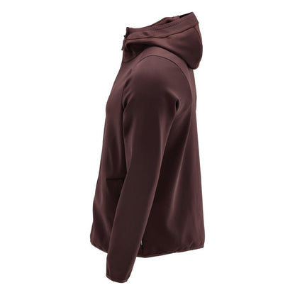 Fleece svetr, kapuce, mikrofleecová bunda na zip, vínová