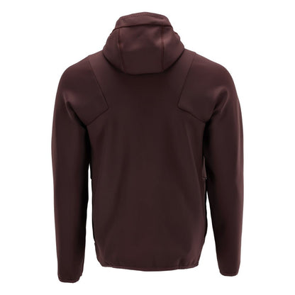 Fleece svetr, kapuce, mikrofleecová bunda na zip, vínová