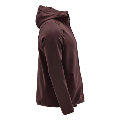Fleece svetr, kapuce, mikrofleecová bunda na zip, vínová
