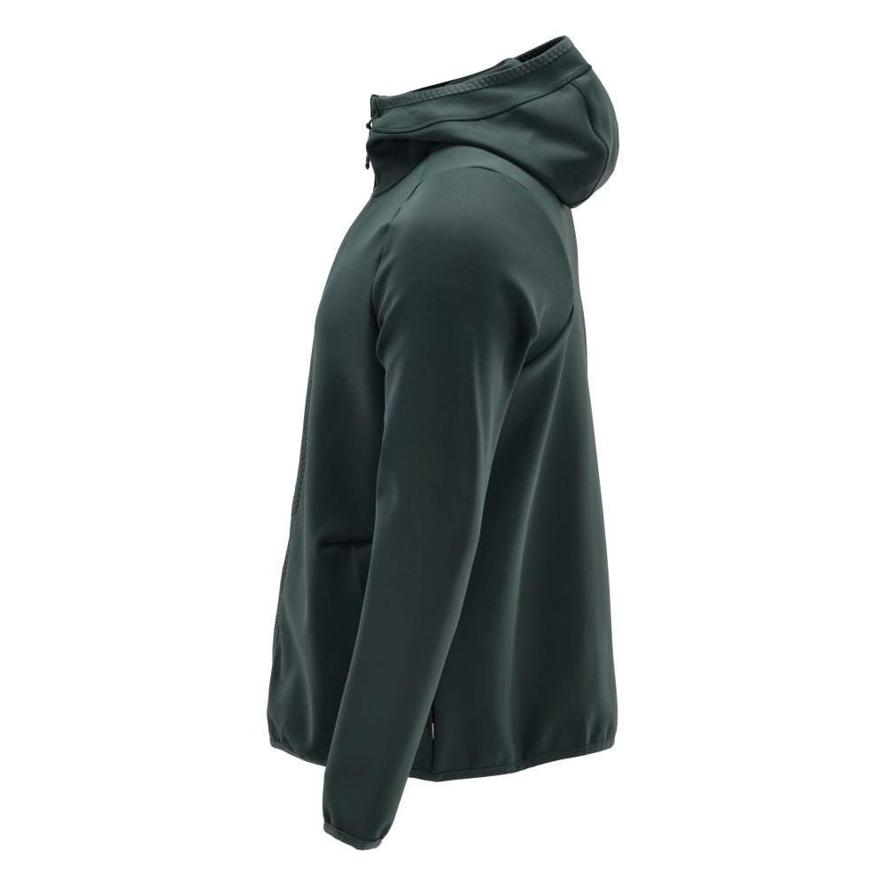 Fleece svetr, kapuce, mikrofleecová bunda na zip, lesní zelená