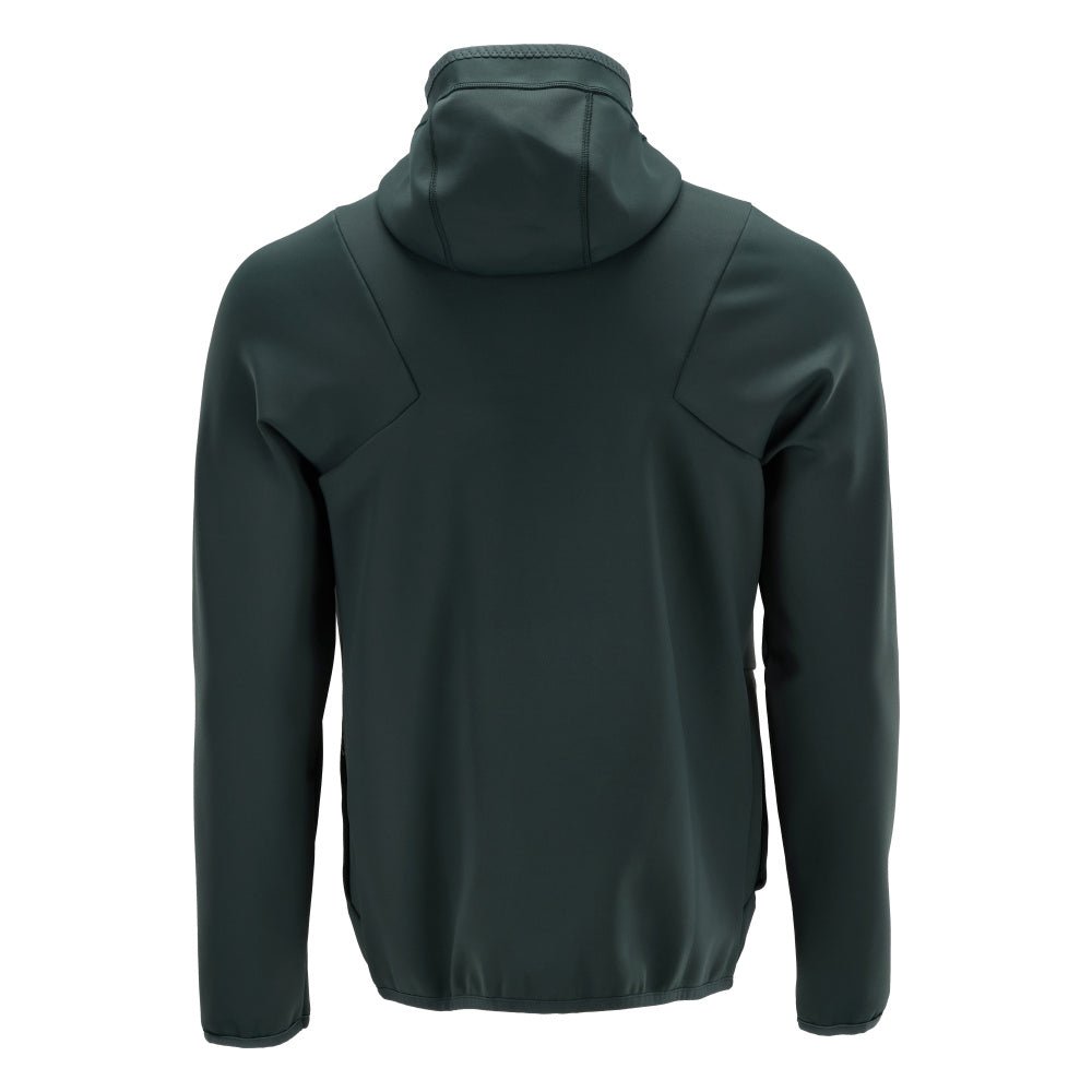 Fleece svetr, kapuce, mikrofleecová bunda na zip, lesní zelená