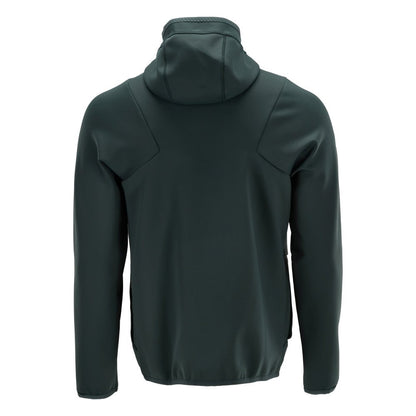 Fleece svetr, kapuce, mikrofleecová bunda na zip, lesní zelená