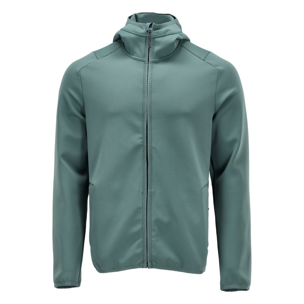 Fleece svetr, kapuce, mikrofleecová bunda na zip, světle lesní zelená