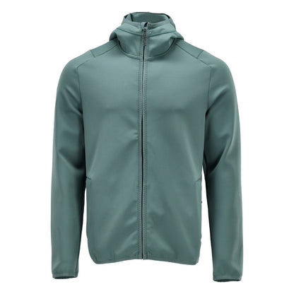 Fleece svetr, kapuce, mikrofleecová bunda na zip, světle lesní zelená