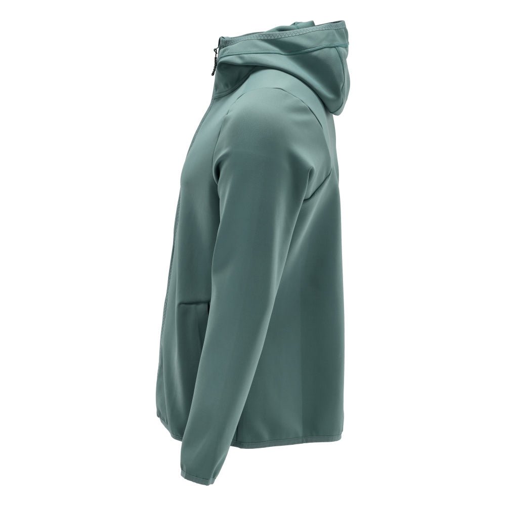Fleece svetr, kapuce, mikrofleecová bunda na zip, světle lesní zelená