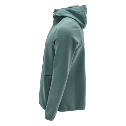Fleece svetr, kapuce, mikrofleecová bunda na zip, světle lesní zelená