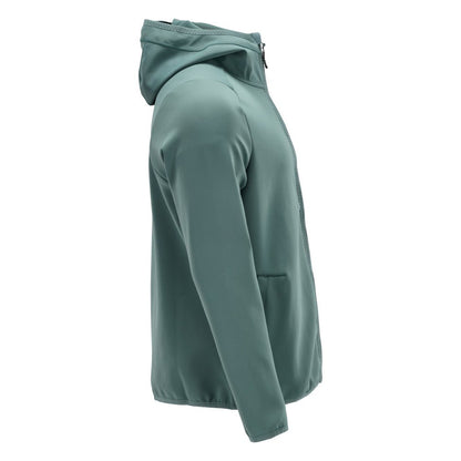 Fleece svetr, kapuce, mikrofleecová bunda na zip, světle lesní zelená